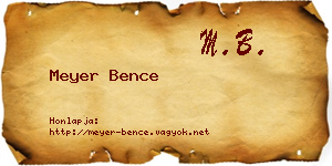 Meyer Bence névjegykártya